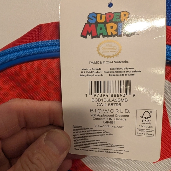 Nintendo Kids Backpack Set - Blue and Red - Picture 2 of 3